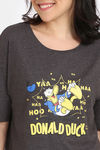 Rosaline Mickey & Donald Knit Cotton Top - Anthra Melange — thumbnail 5